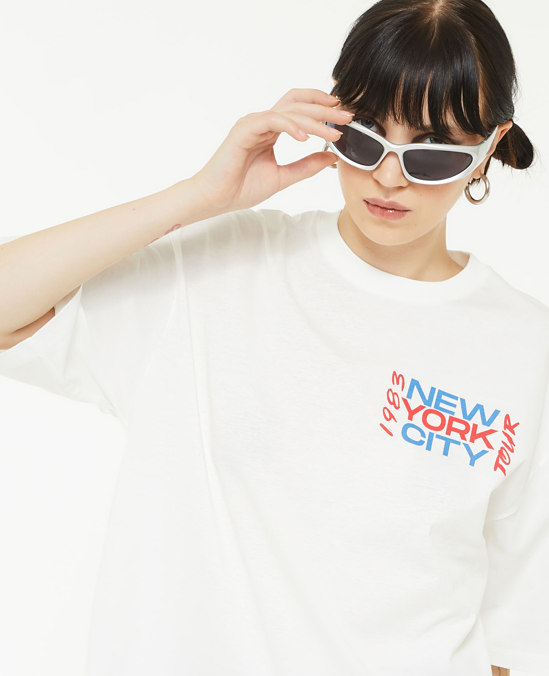 T-shirt à inscriptions - Blanc