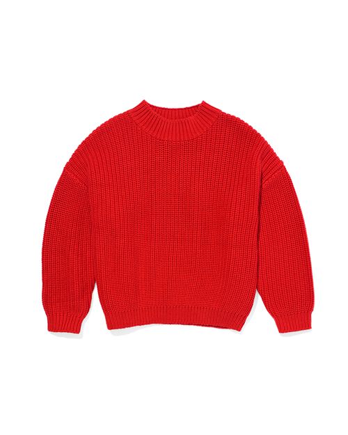 pull enfant en maille rayé rouge