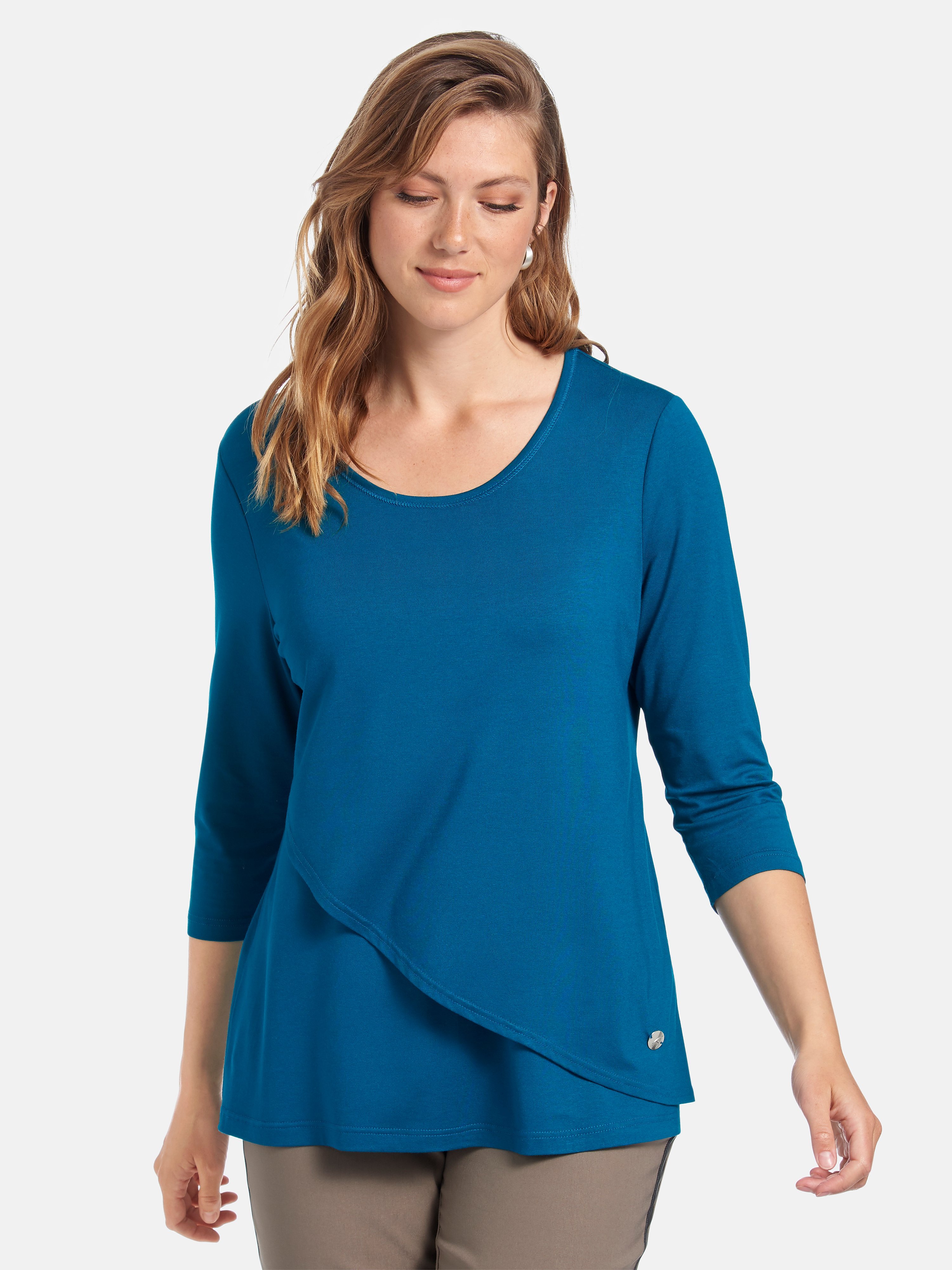 Rundhals-Shirt mit 3/4-Arm