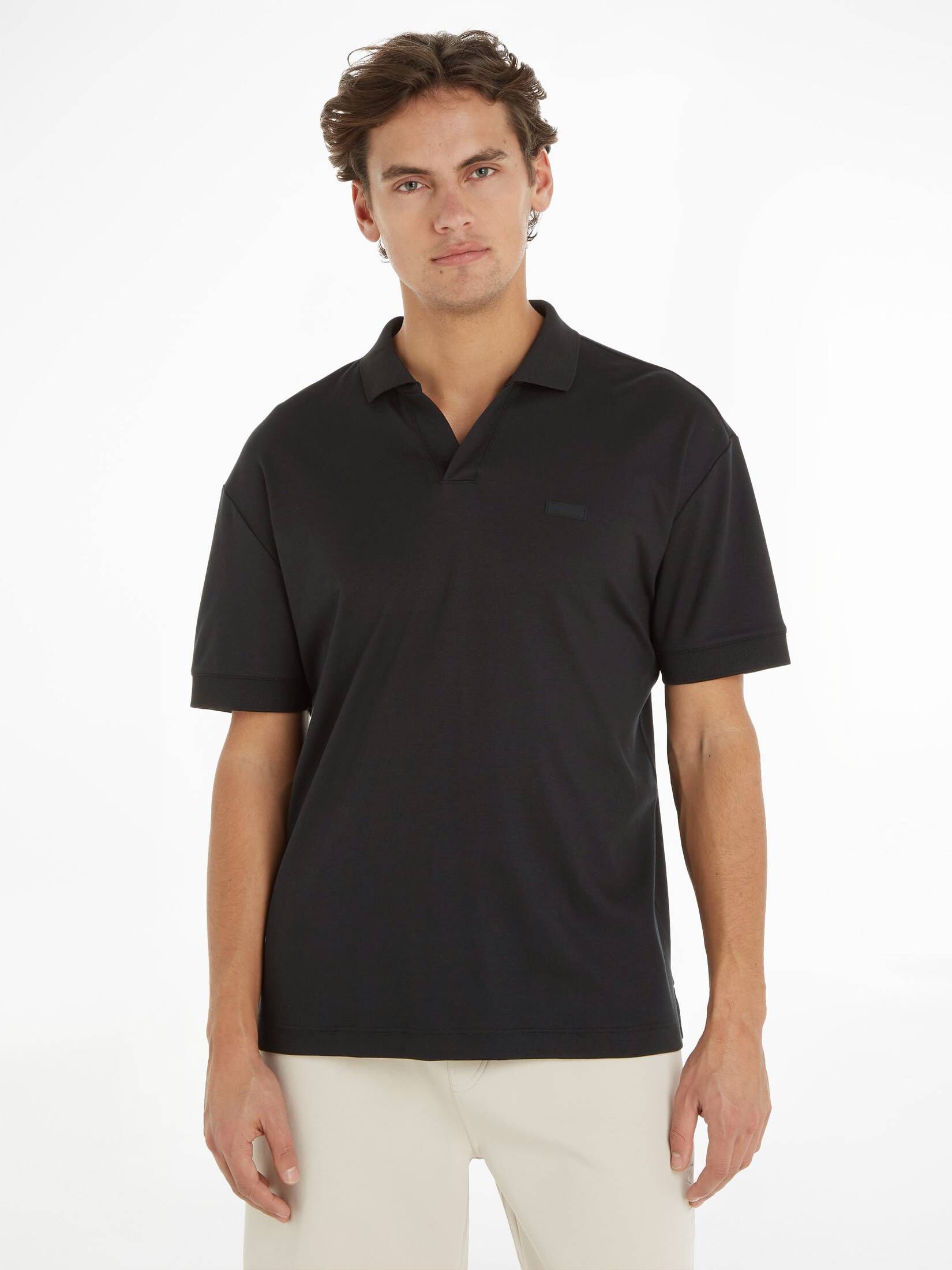 CALVIN KLEIN| Herren Poloshirt SMOOTH COTTON OPEN PLACKET POLO