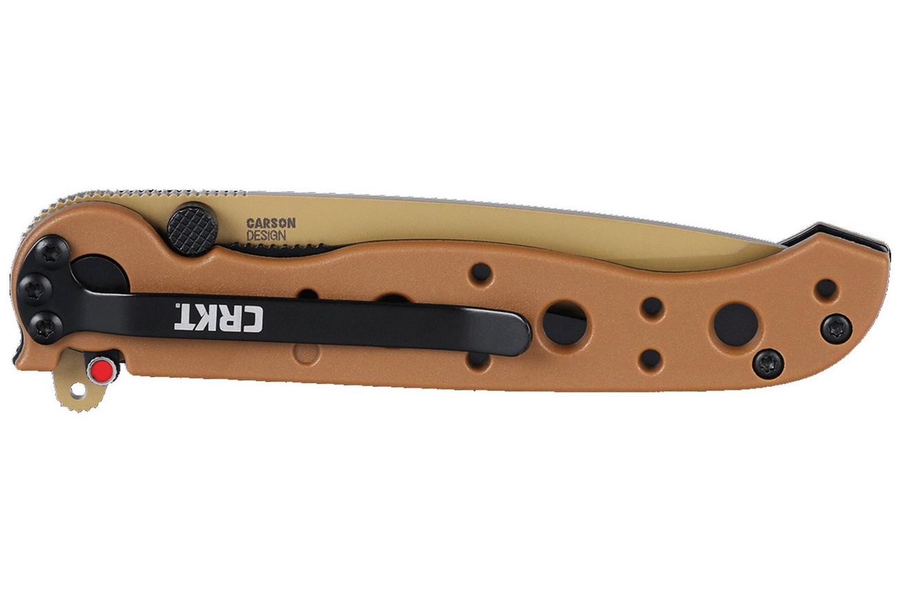 CRKT M16 Tanto, Veff Serrations M16-10DZ Desert Tan GRN zakmes, Kit Carson design