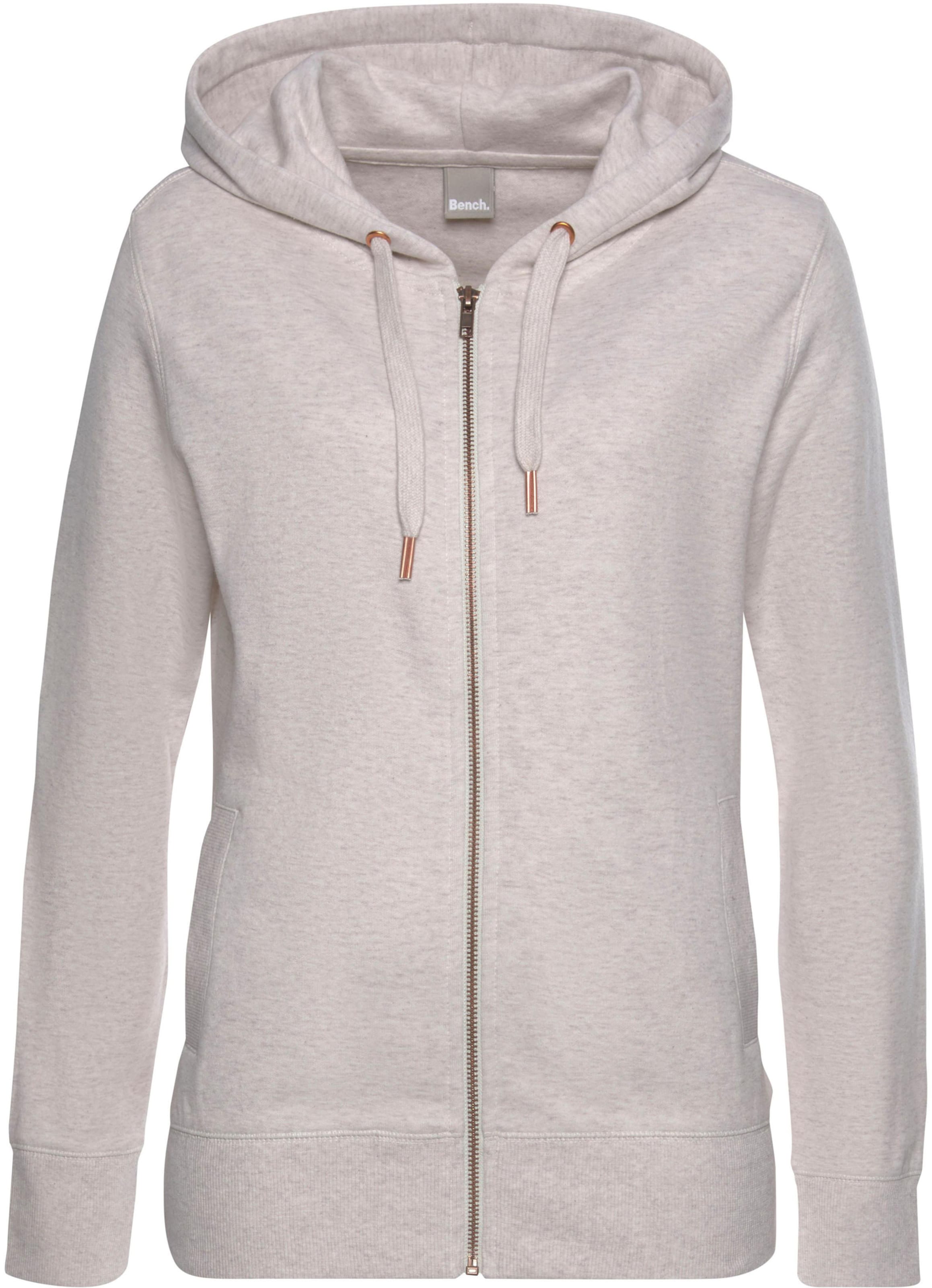 Sweatjacke in beige-meliert