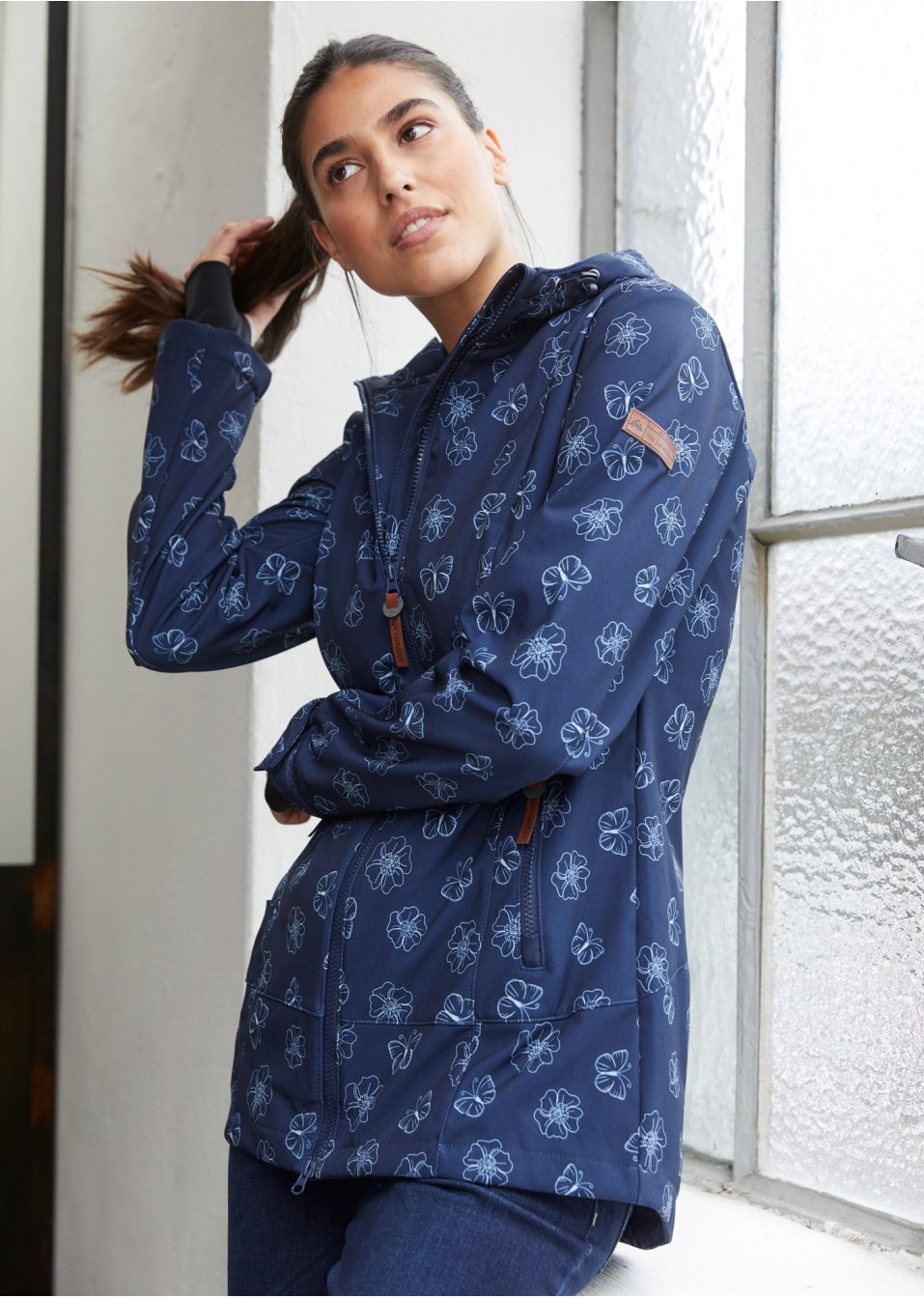 Veste softshell à motif floral