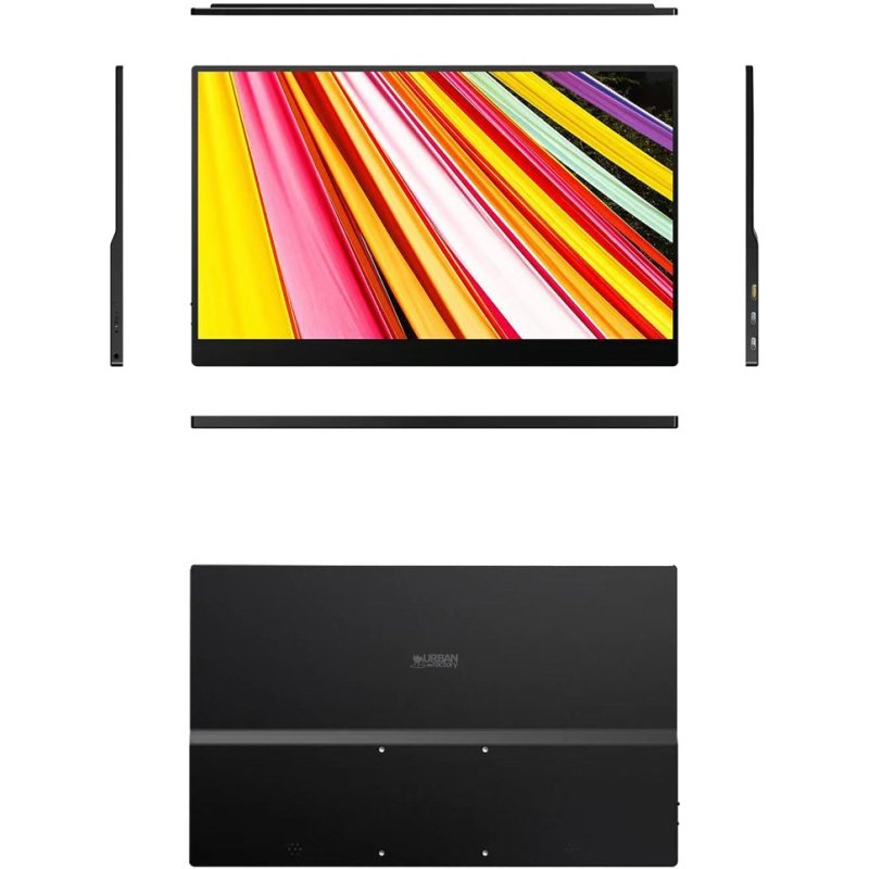 Urban Factory PUM15UF téléviseur et moniteur portables Moniteur portable Noir 39,6 cm (15.6
