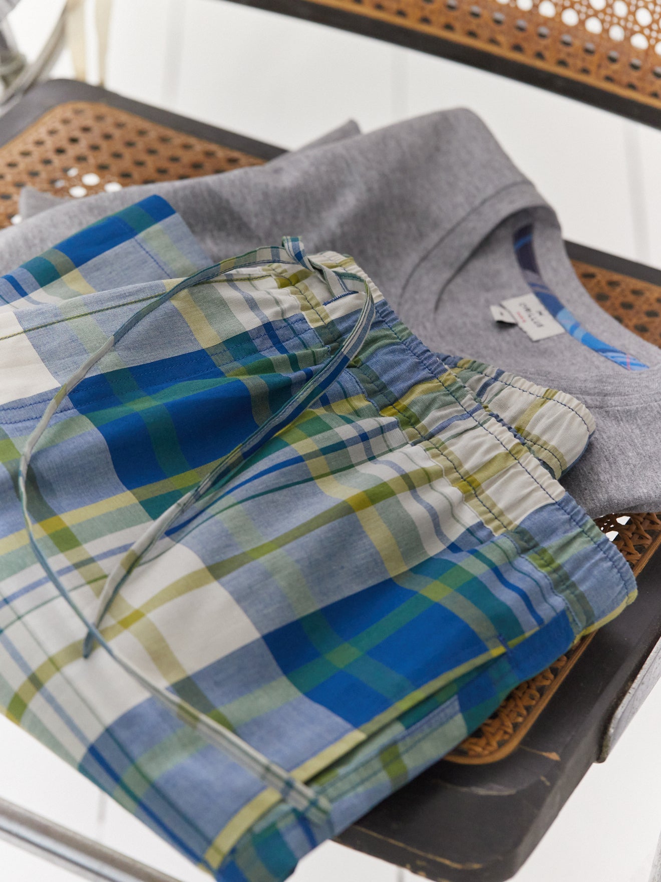 Pyjama short bi-matière homme