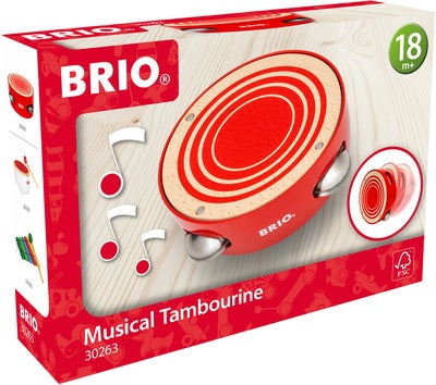 Brio 30263 Tamburine Instrument, Rødt