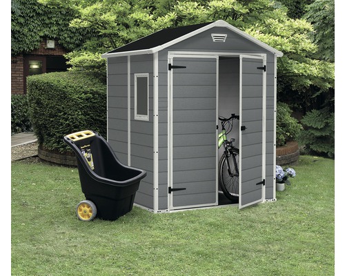 Keter Manor 6x5 tuinhuis met vloer, 185 x 152 cm, grijs
