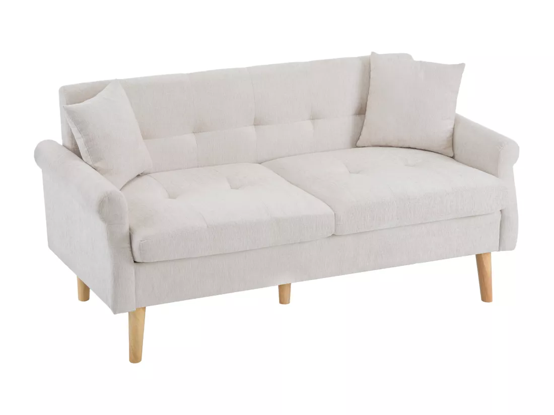 Haobosic - Canapé Double Moderne en Tissu Chenille avec Coussins Épais et Pieds en Bois Massif, Design Ergonomique - Idéal pour Salon, Chambre