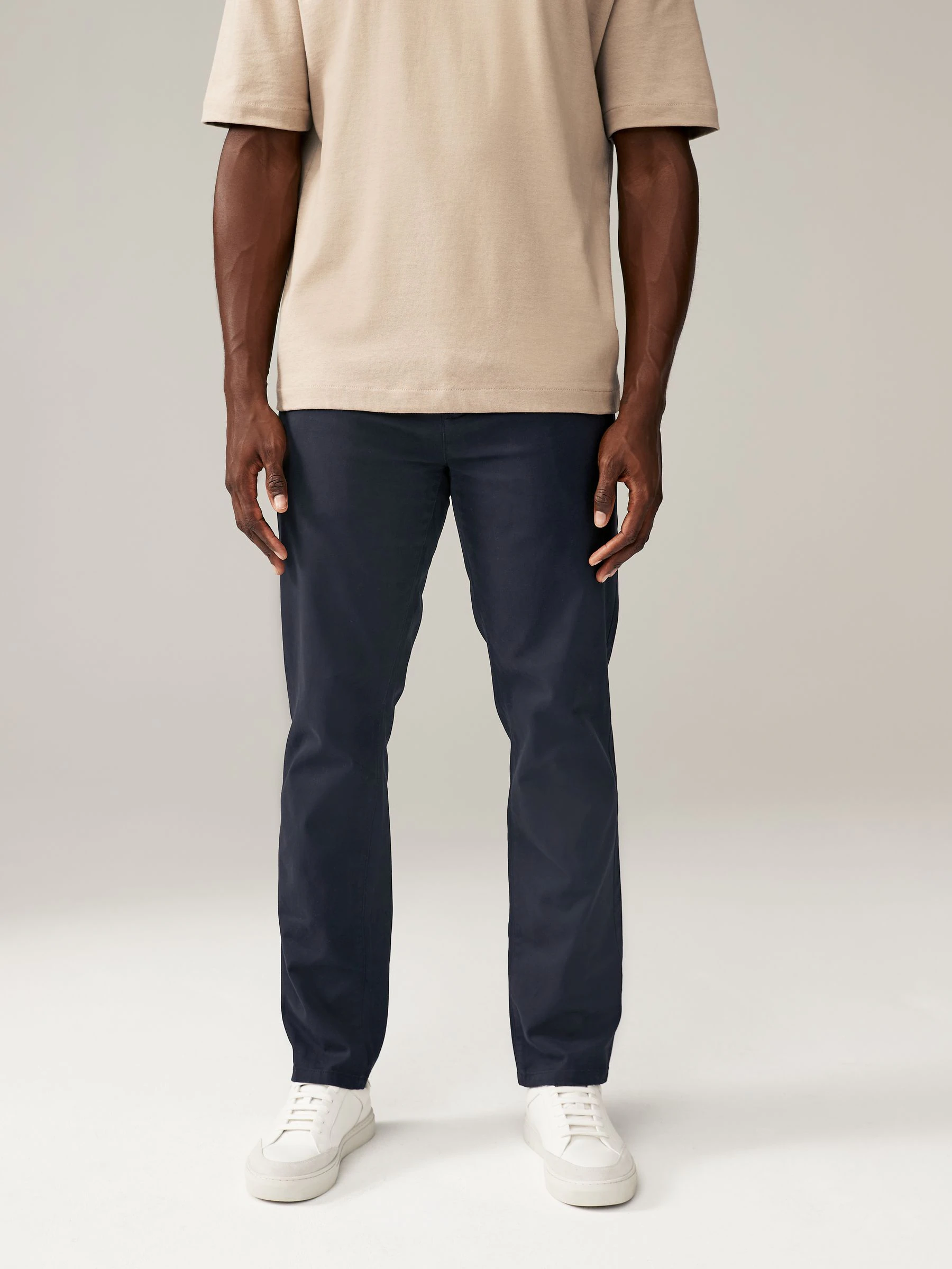 Donkerblauw - Slim Fit - Stretch chino's verpakking van 2