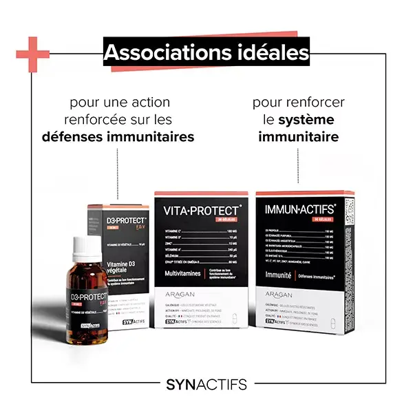 Aragan - Synactifs - VitaProtect® - Immunité - Vitamines C, D, Zinc - 30 gélules