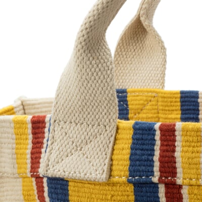 Damen-Handtasche N° 45 gestreift, natur-gelb
