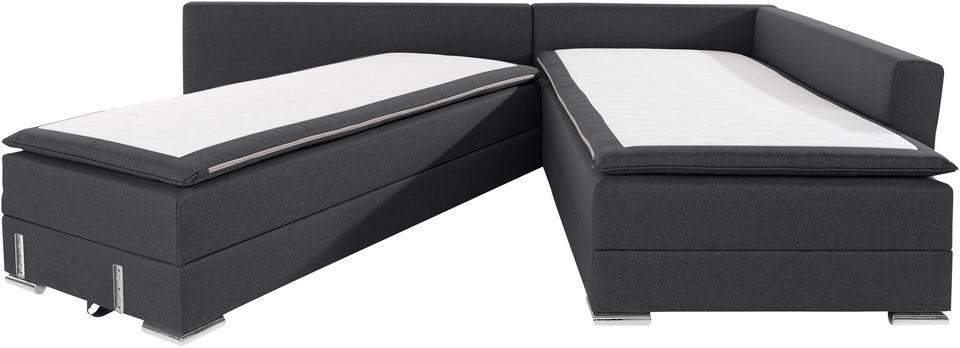INOSIGN Ecksofa »Night & Day L-Form, B: 324 cm« mit Bettfunktion, Bettkasten & 3 Zierkissen, Boxspringbett 180x200 cm