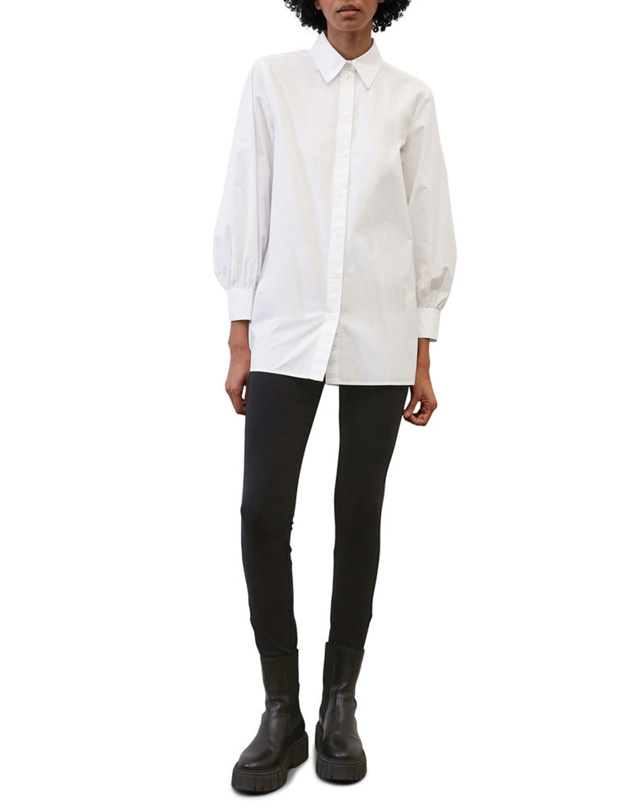 Marc O'Polo Chemise boyfriend en Popeline blanche
