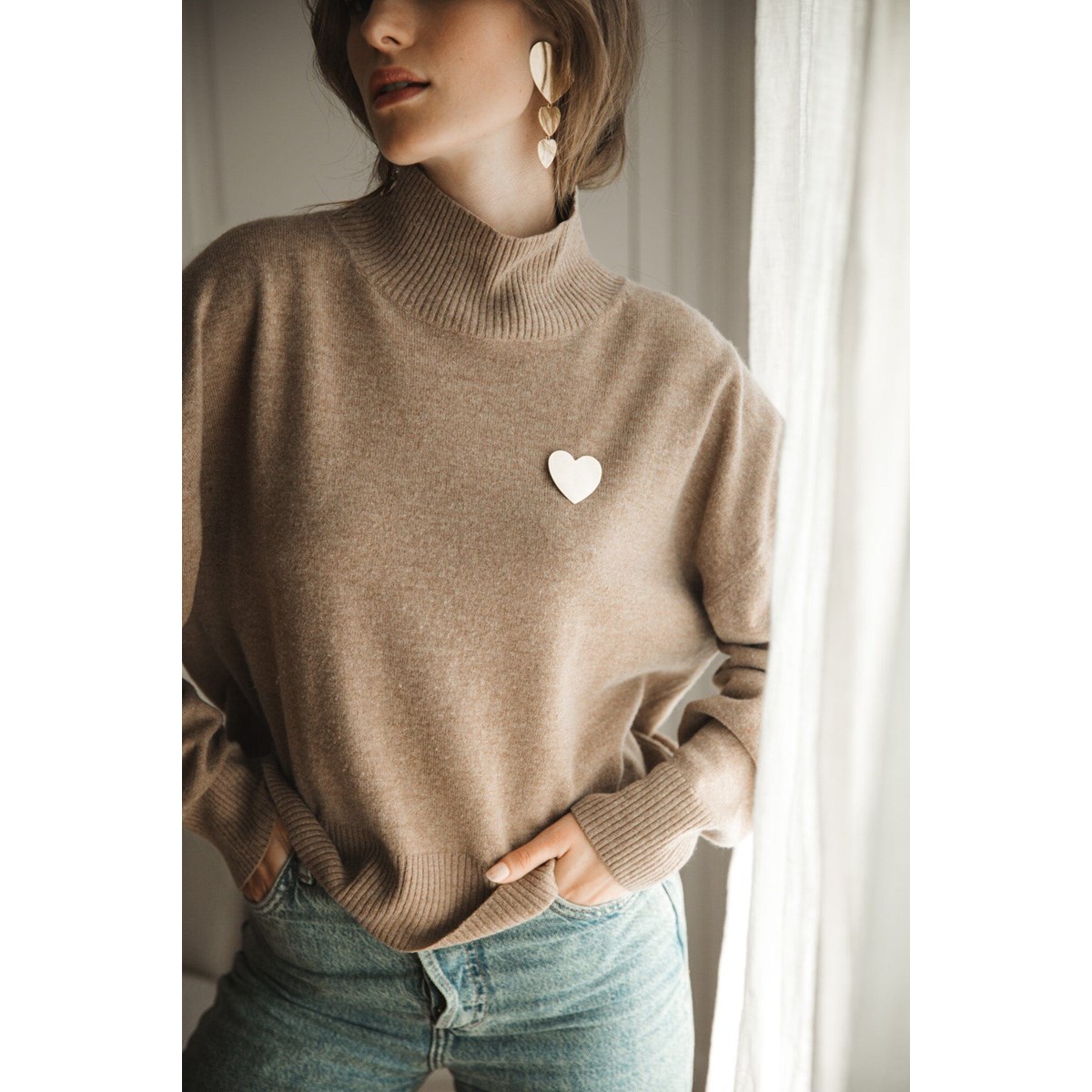 broche coeur plaqué argent - APHRODITE