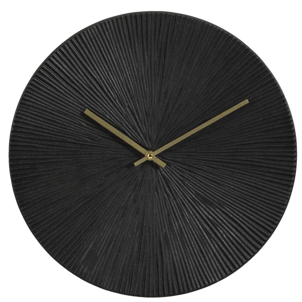 Wandklok Malaga - zwart MDF - Ø40 cm