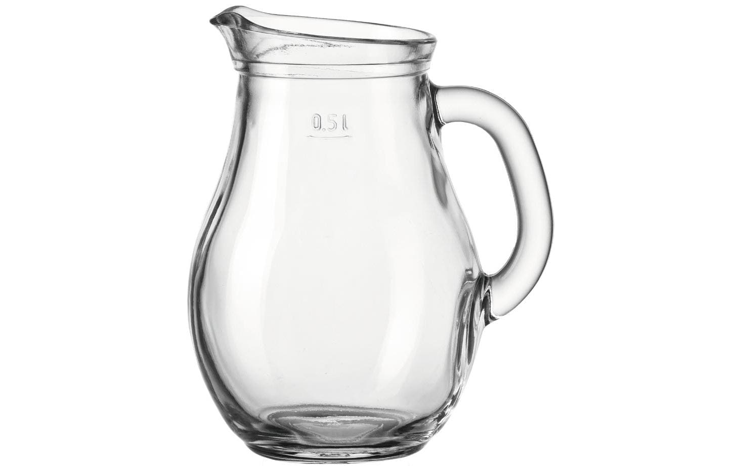 Krug Fresh 0.5 l, TransparentGlaskrug mit praktischer halbliter Eichung