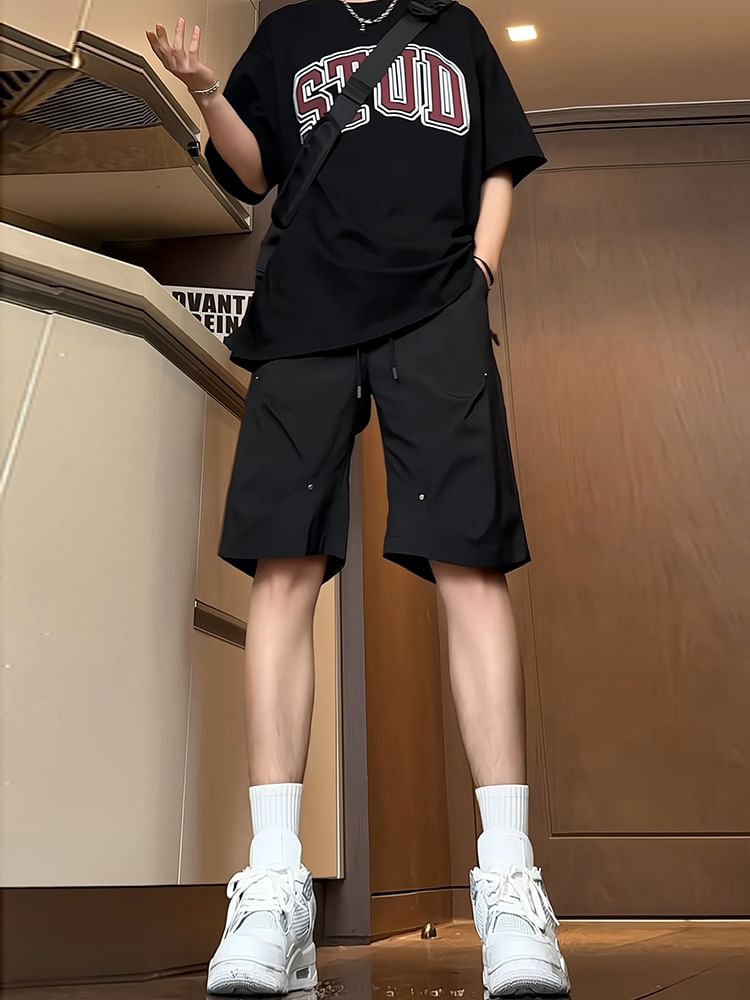 Kimeya - Effen shorts met trekkoordtaille