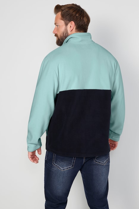 Boston Park Fleece-Troyer, zweifarbig, Stehkragen, bis 72/74