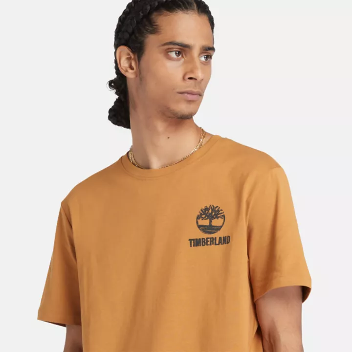 T-shirt à motif pour homme en jaune foncé