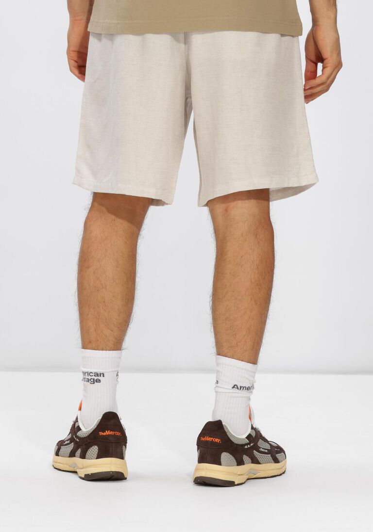 beige olaf hussein korte broek linen blend short