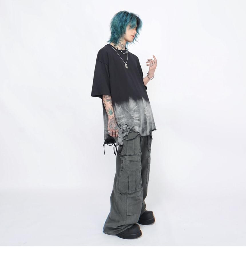 Derbundy - T-shirt met ronde hals en elleboogmouwen