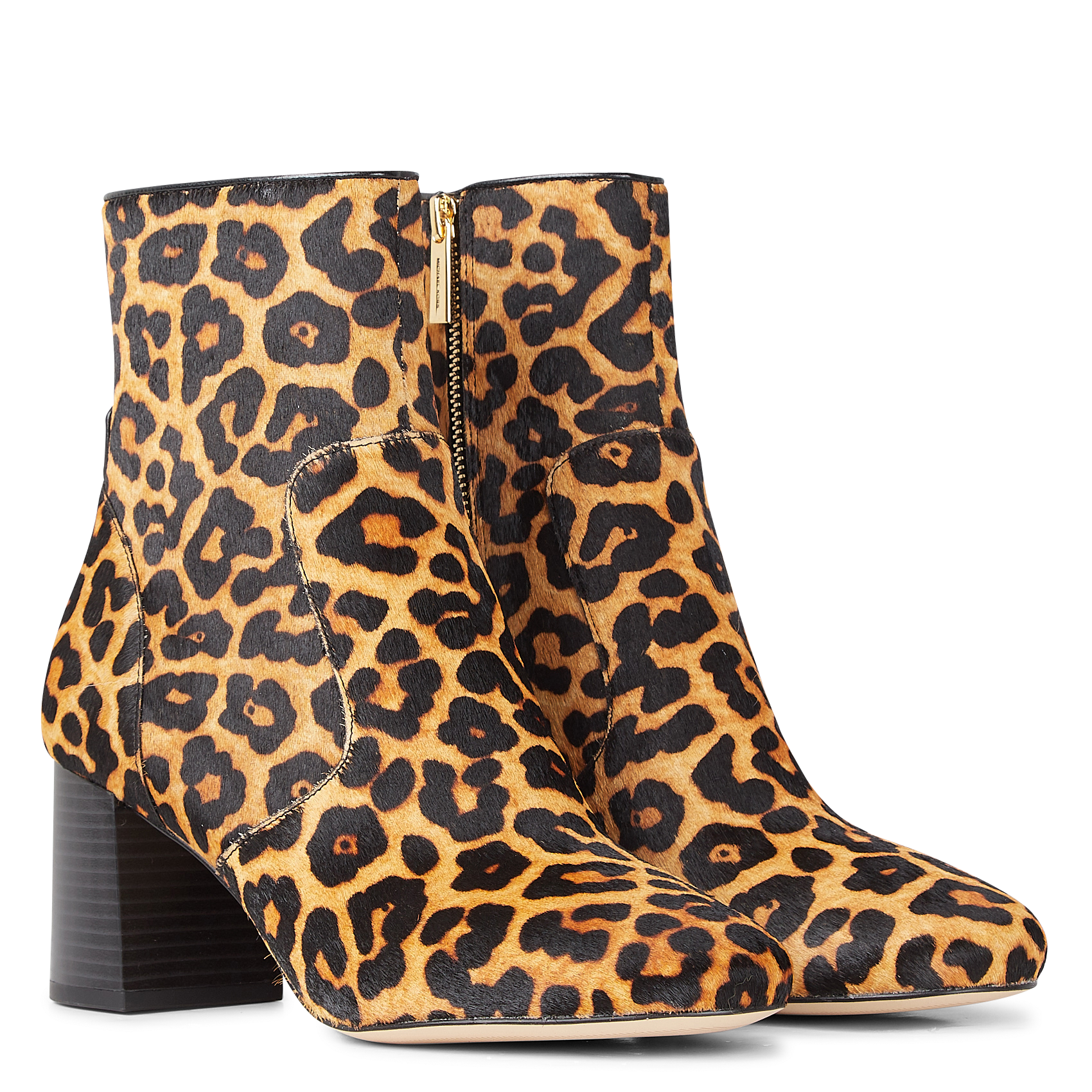 HEIDI BOOTIE - Bottines motif léopard en poil de vachette | Beige