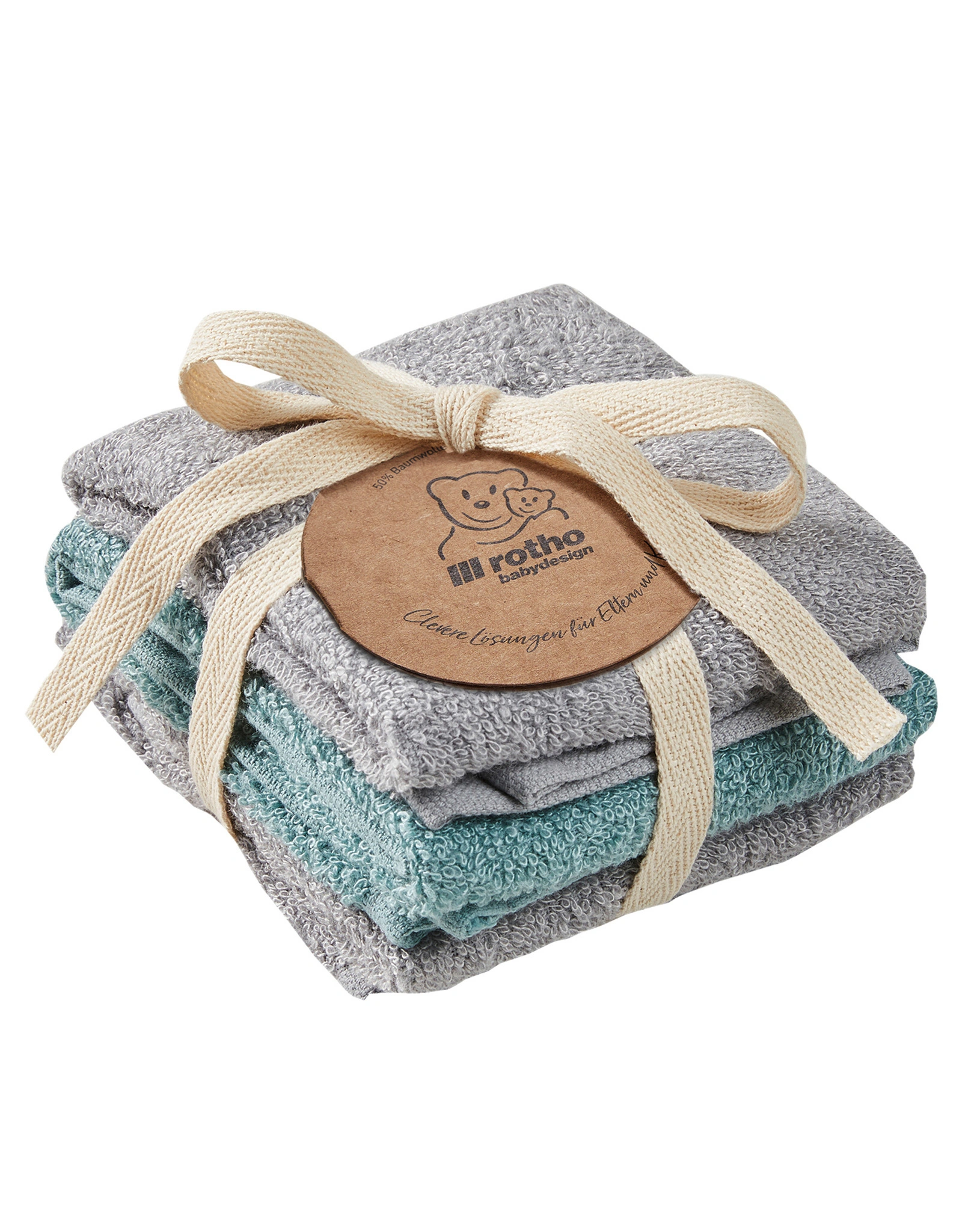 Waschlappen-Set STONE GREY/LAGOON (30x30) 3er Set