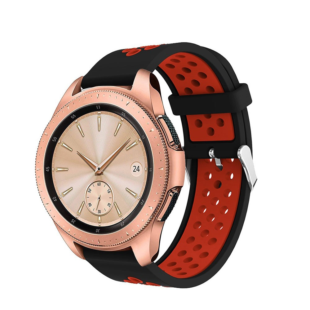 Samsung Galaxy Watch 4 (40 mm / 44 mm) Silikon Armband Dual Color Dornschliesse - Schwarz / Rot