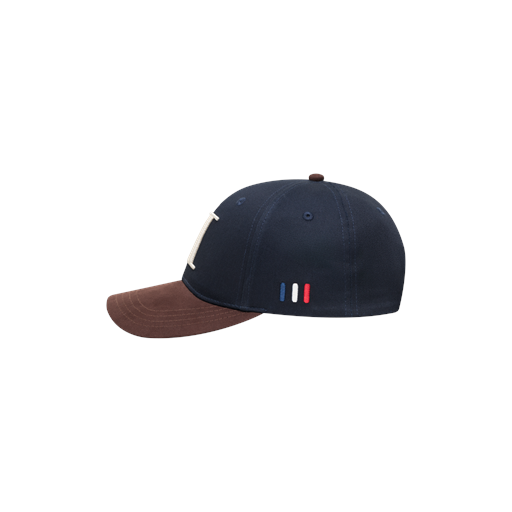 Les Deux Suede Baseball Cap, Dark Navy/Ebony Brown, One size