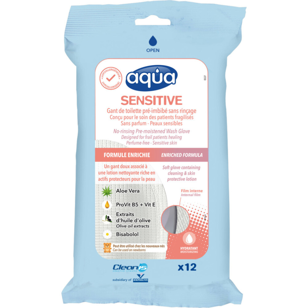 Aqua Washandjes Sensitive12 stuks