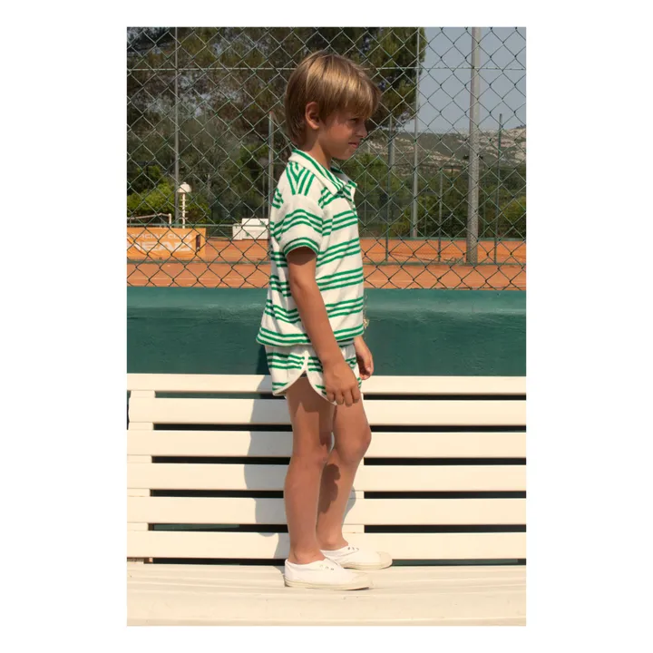 We Are Kids Polo Léonard Rayure Eponge Bio | Vert