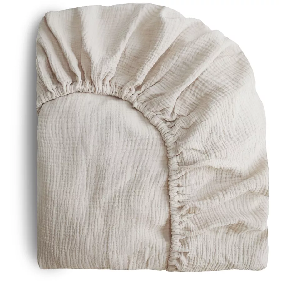 mushie Spannbetttuch Fog Medium 60 x 120 cm