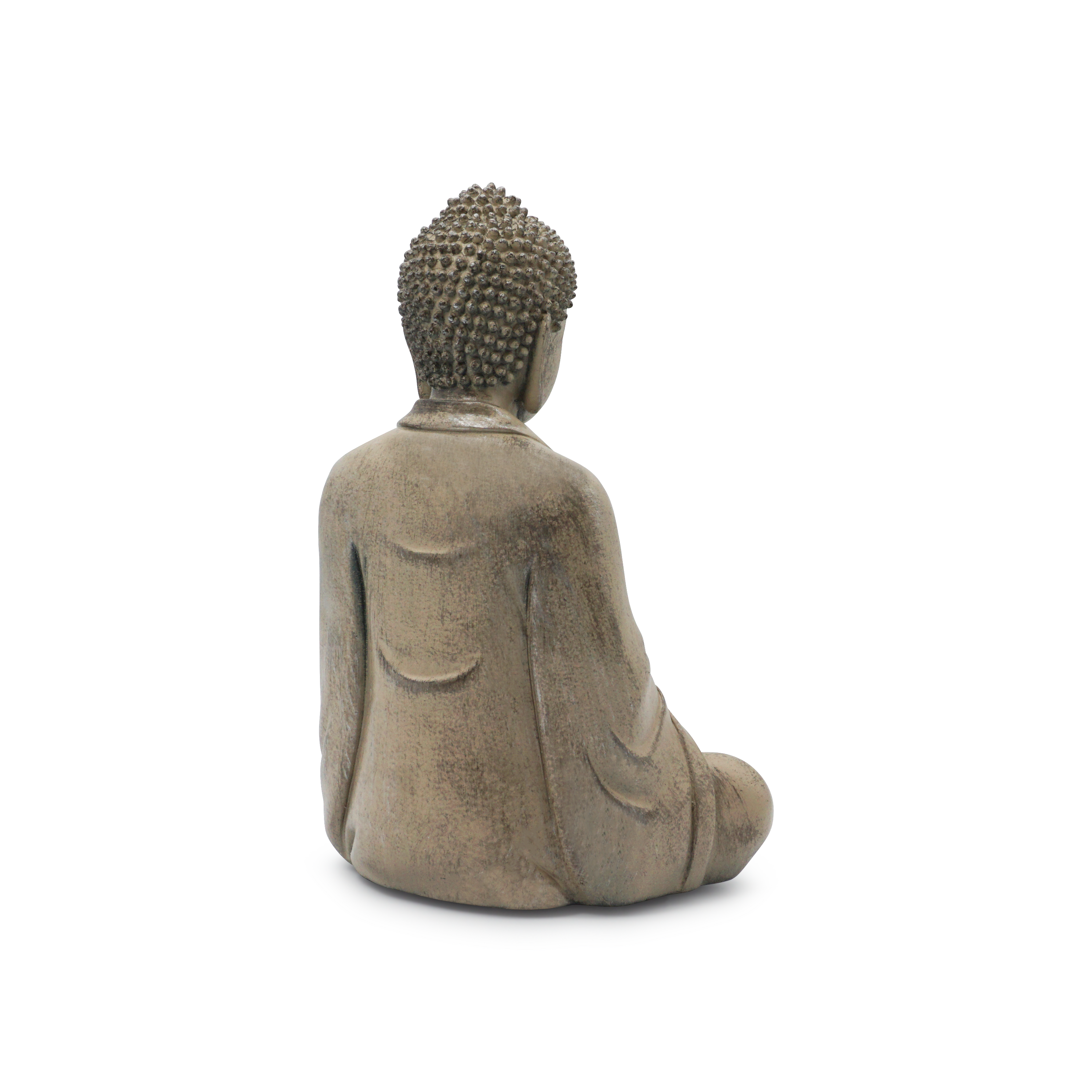(24x12cm) Sitzender Buddha Home Dekoration Garten Accessoire in Stein Optik