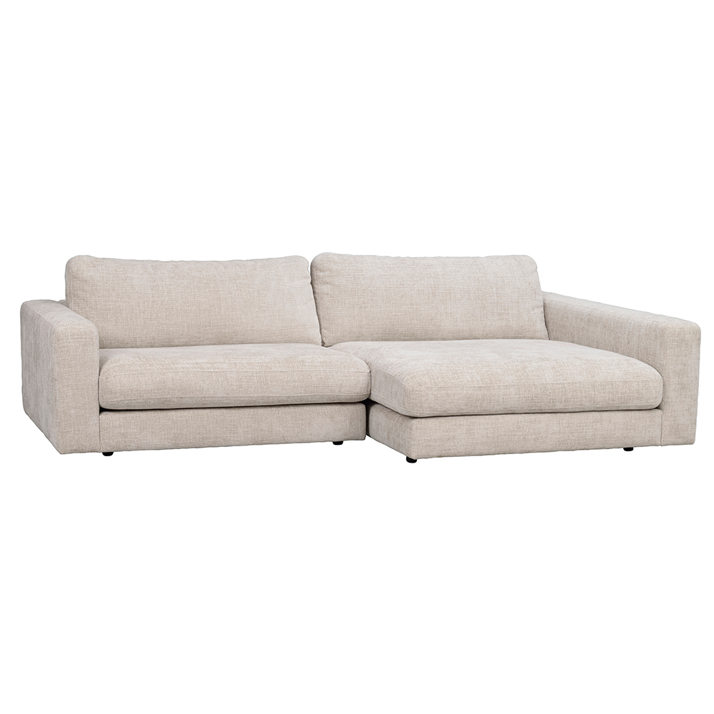Hoekbank Duncan modulair gestoffeerd - rechts Lichtgrijs/beige