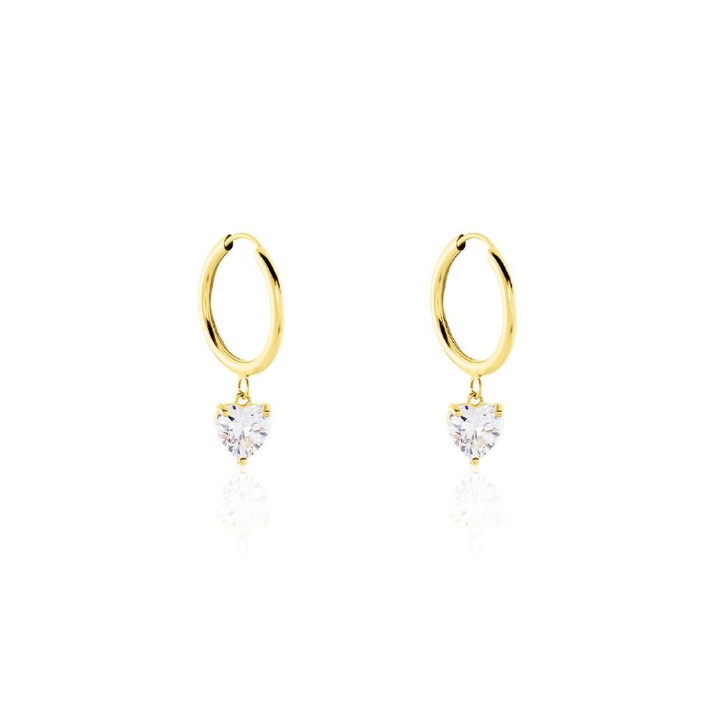Creoles Or Jaune Lowan Oxydes De Zirconium