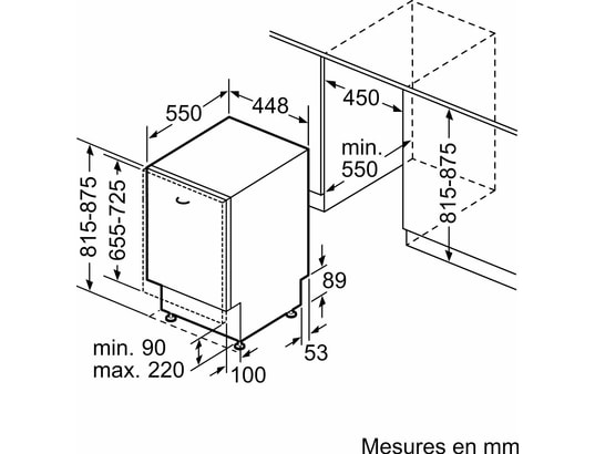 BOSCH - Lave vaisselle tout integrable 45 cm SPV4EMX17E, Série 4, Efficient Dry