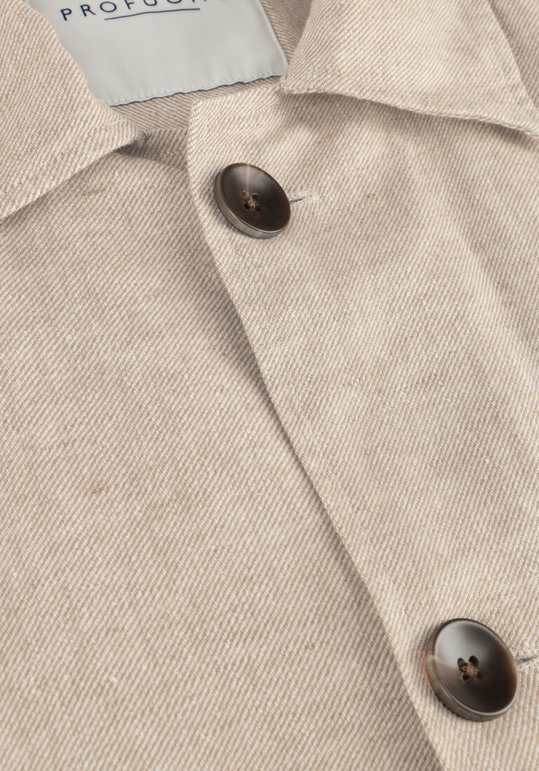 beige profuomo overshirt overshirt co/linen beige