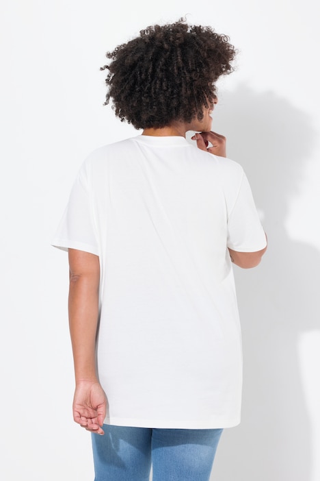 T-Shirt, Boxy Fit, Leo-Druck, Halbarm