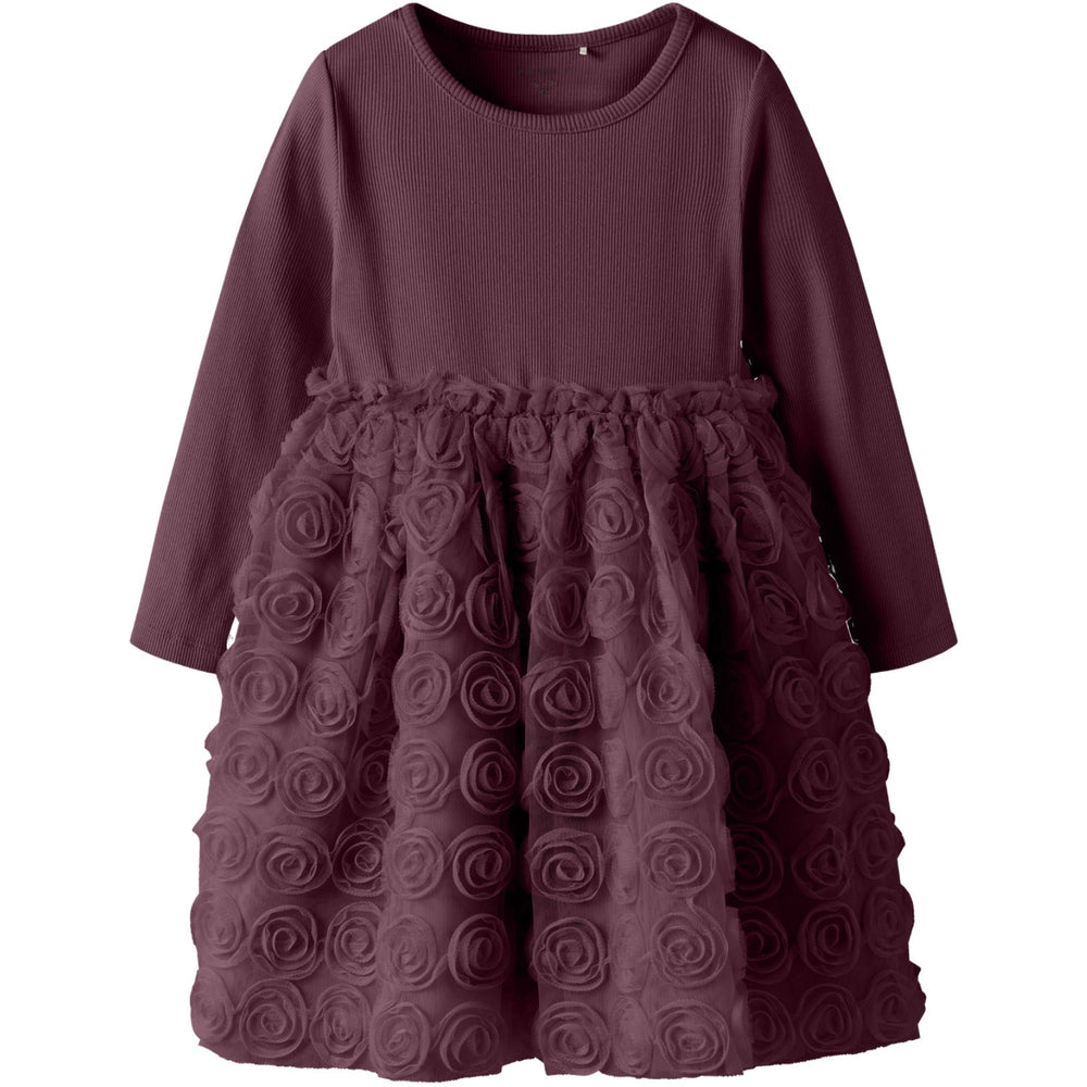Køb Name It Burgundy Nmfsykia Tulle Ls Dress