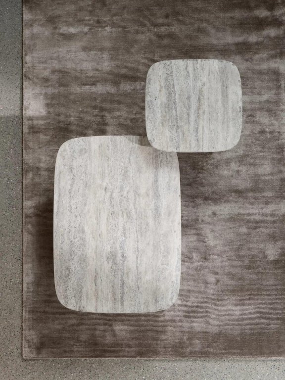 Blomus Volos salontafel 70x100 Silver Travertine