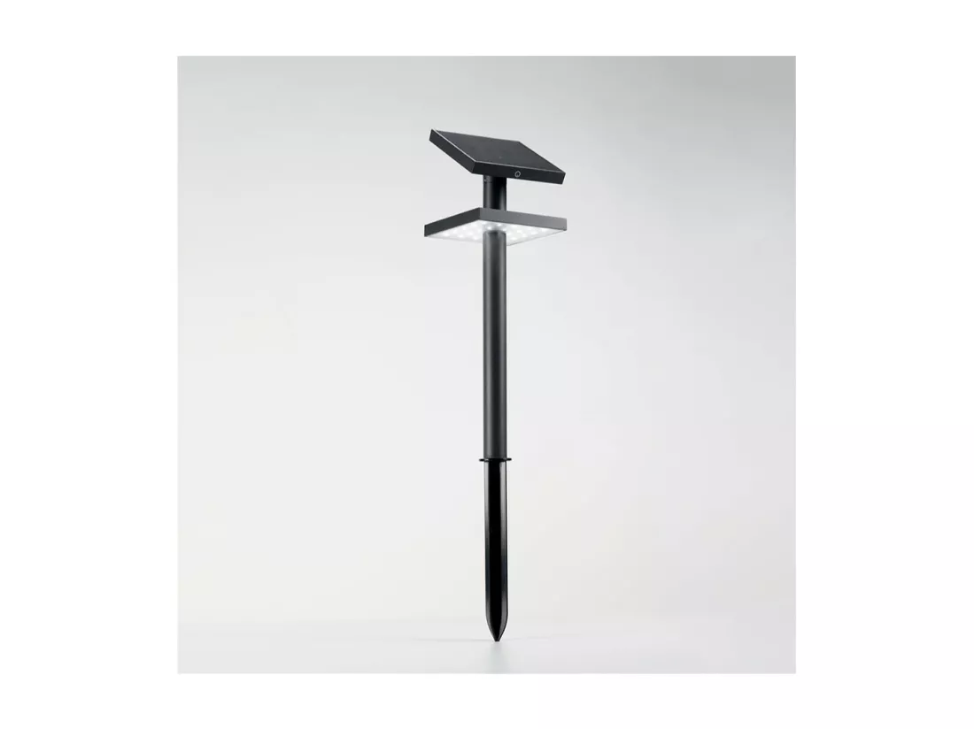 Poteau SOLAIRE en aluminium avec panneau solaire orientable et capteur crépusculaire Graphite 3000k