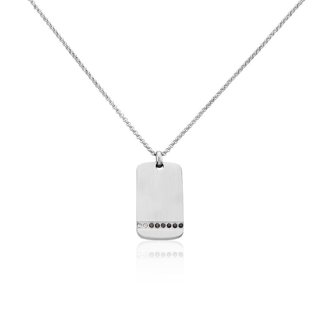 Collier Acier Blanc Ghislain Cristaux