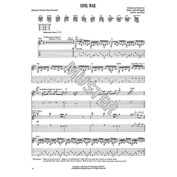 Cherry Lane Music Company Guns N'Roses Use Your 2