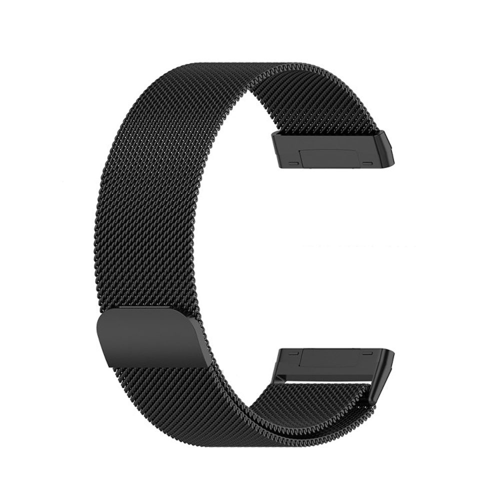 Fitbit Versa 3 / Sense Edelstahl Armband Milanaise Magnetverschluss (Gelenkumfang: 160-250mm) - Schwarz