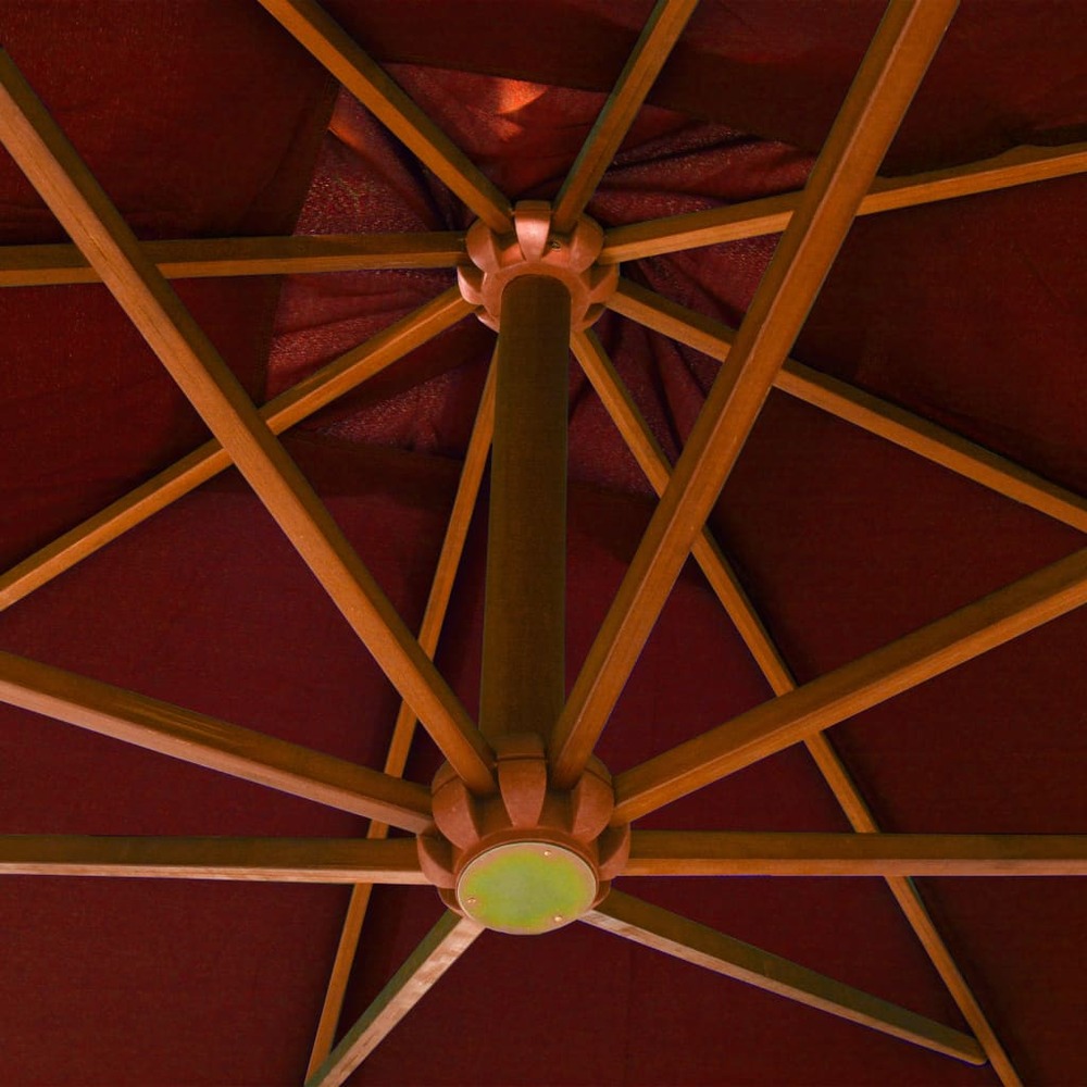 Parasol suspendu avec mât 3 x 3m bois de sapin massif orange