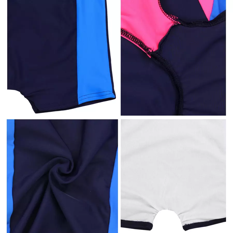Aquarti Mädchen Badeanzug mit Bein Ringerrücken pinkblau