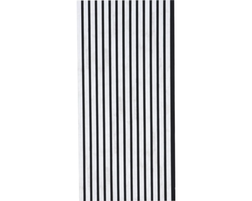 Akoestisch paneel met PES-vilt en MDF-folie afwerking, vintage structuur, wit, 1195 x 572,5 x 19 mm
