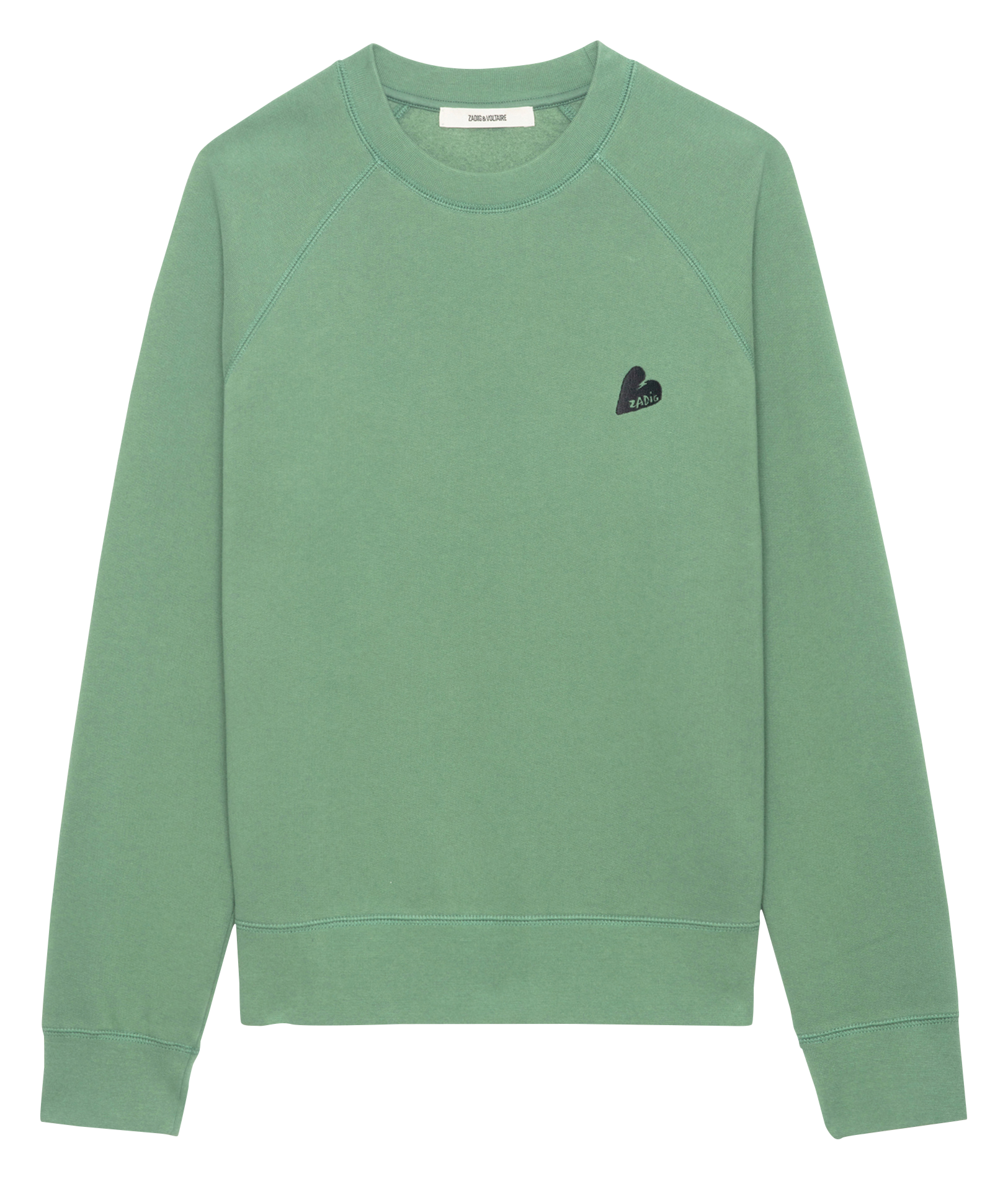 UPPER - Sweat molletonné à broderie coeur | Vert