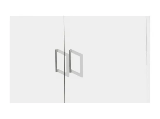 Armoire 2 portes coloris blanc collection REY. Garde Robe idéal pour votre entrée ou votre buanderie