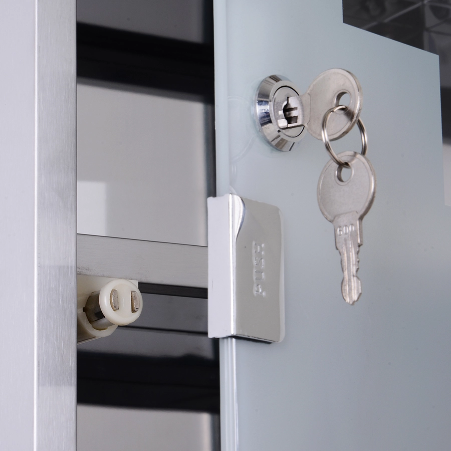 HOMCOM Medizinschrank mit 3 Fächer silber